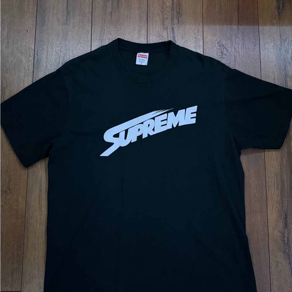 Supreme Black Tee with White Logo